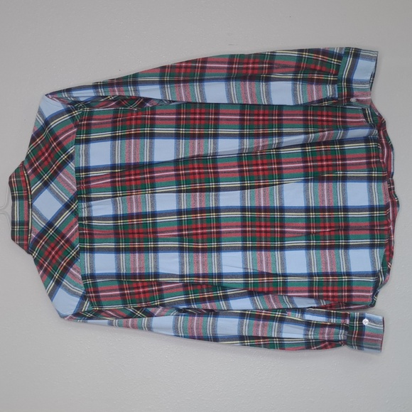 Land’s End Flannel Button-down Shirt Women's Sz 14 Large Plaid Long Slveeve - Picture 5 of 16